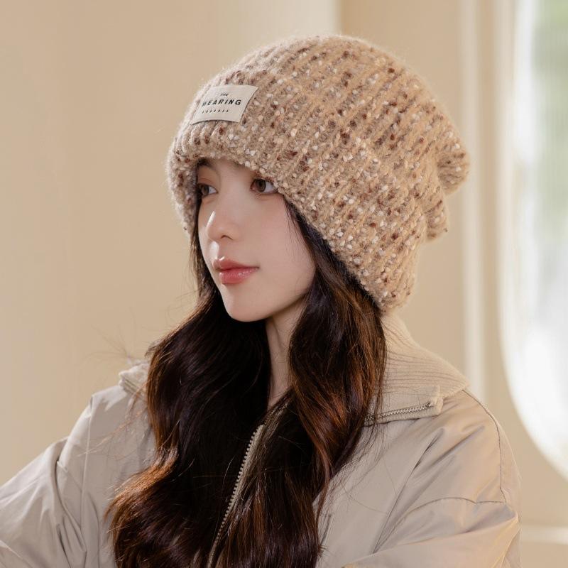 Color Wool Hat Autumn and Winter Warm Ear Protection Windproof Hat Knitted Hat Fit for Outdoor, Casual & Formal Events