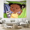 Jojo And Gran Gran Print Tapestry, Backdrop, Easy Setup, Ideal for Bedroom, Office & Living Room, with Aesthetic Wall Hanging Decor.