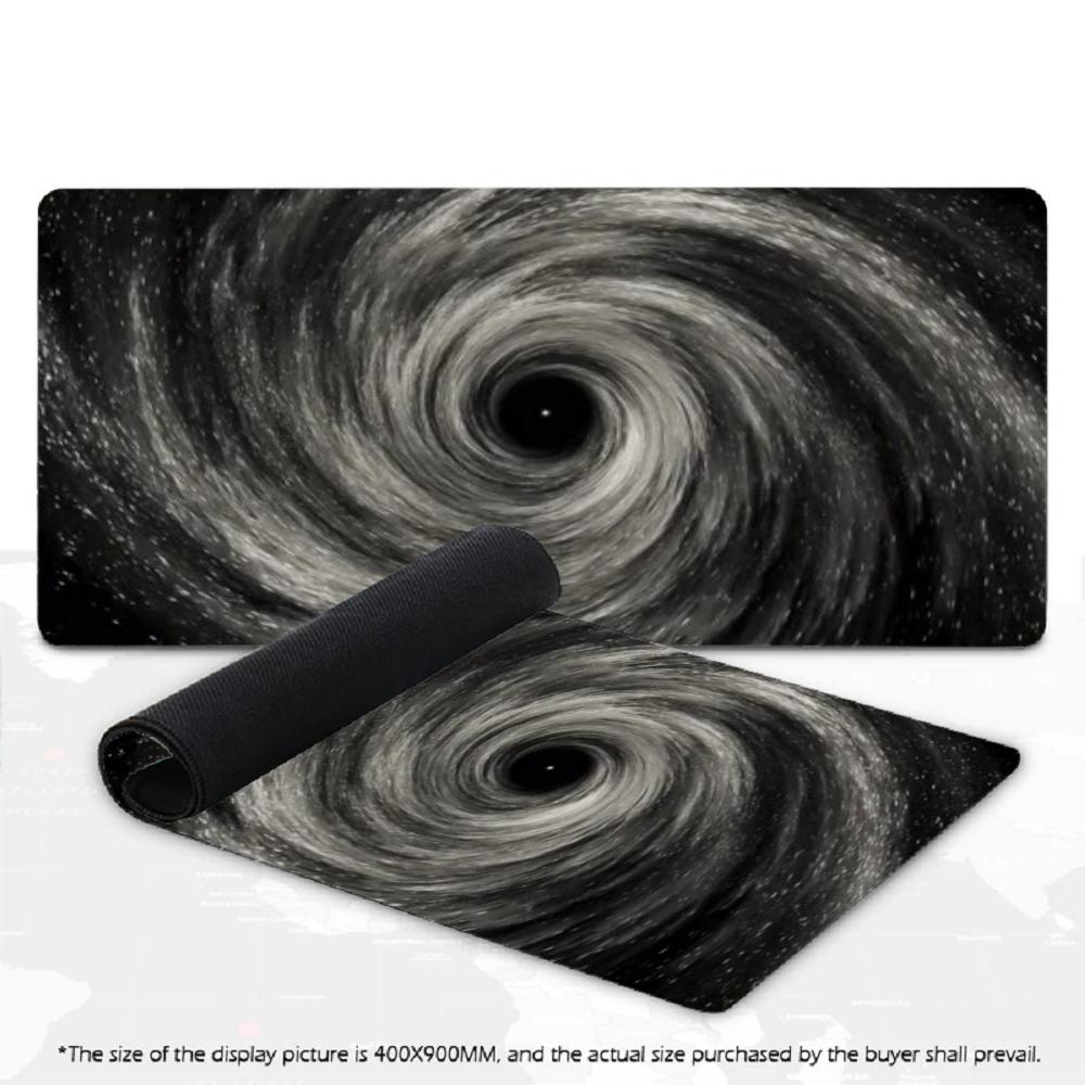Space Mousepad XXL Monochrome Galaxy Vortex Deskpad Non‑Slip Rubber Starfield Art Pc Game Keyboard Mats Gamer Computer Desk Mats