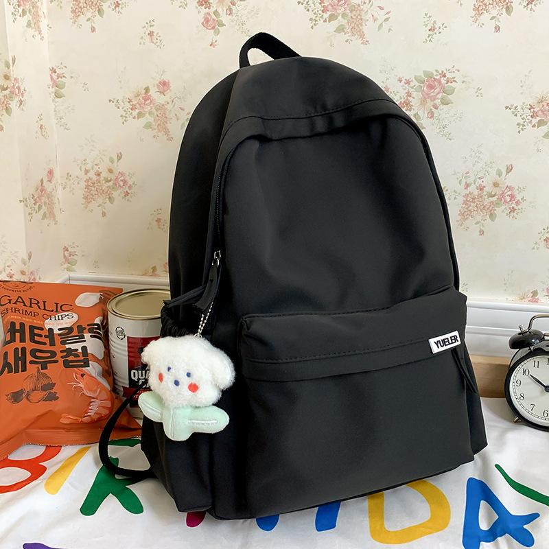 Primary School Girls High School Students School Backpack Junior High School Students Solid Color Backpack