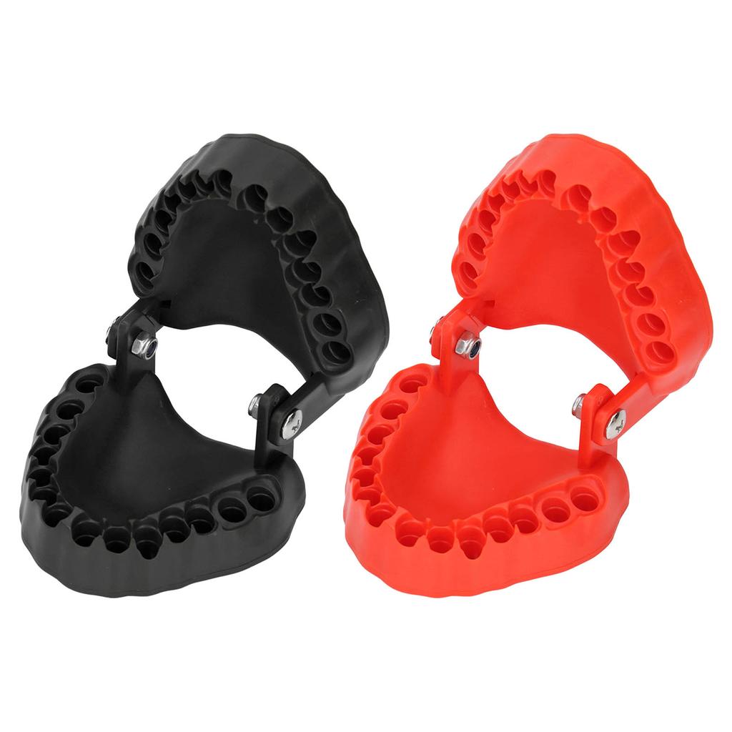 Denture Drill Bit Holder Special Tooth Die Design Shock Resistant Versatile Use 28 Drill Holes Denture Bit Organizer for Home