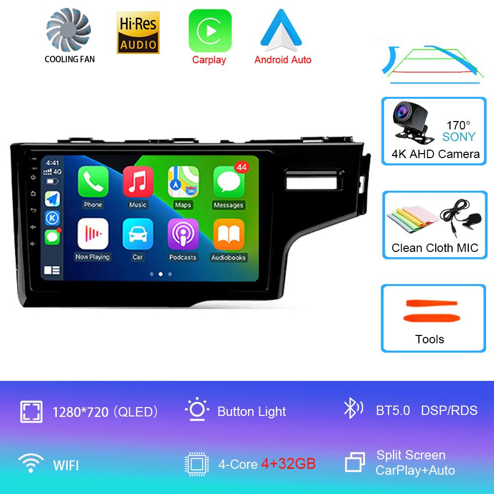 Car Radio Android 14 Carplay For Honda Jazz 3 2015-2020 Fit 3 GP GK 2013-2020 RHD Multimedia Video Player Stereo GPS Head Unit