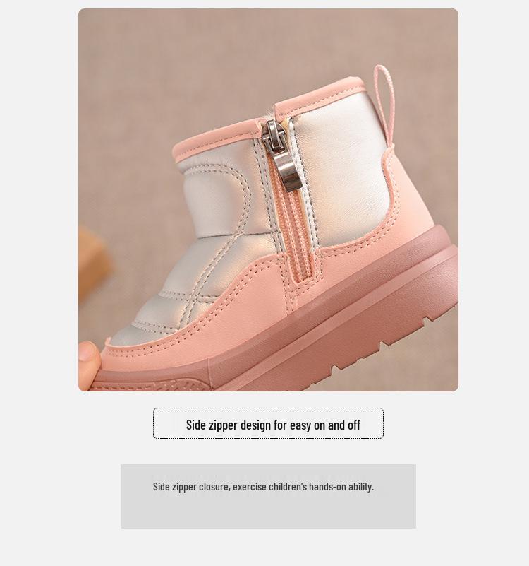 Kinder Winter wasserdichte Leder Schneestiefel - 2025 Stil, Kälteschutz & Warm