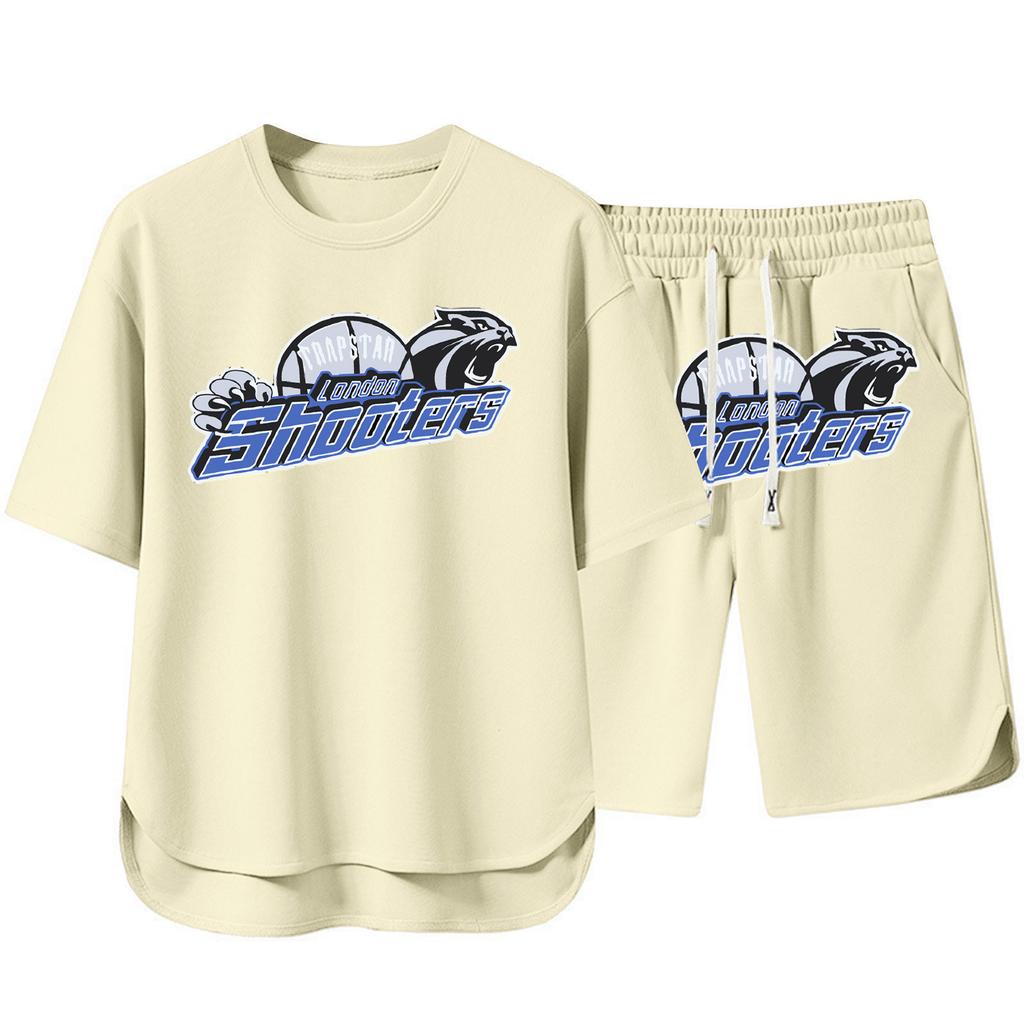 Men's Summer Color Printed Short Sleeve Round Neck T-Shirt Shorts Set