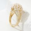 Elegant Temperament Inlaid Synthetic Opal Golden Plated Ring for Women's Fashion Banquet Wedding Engagement Jewelry Accessories