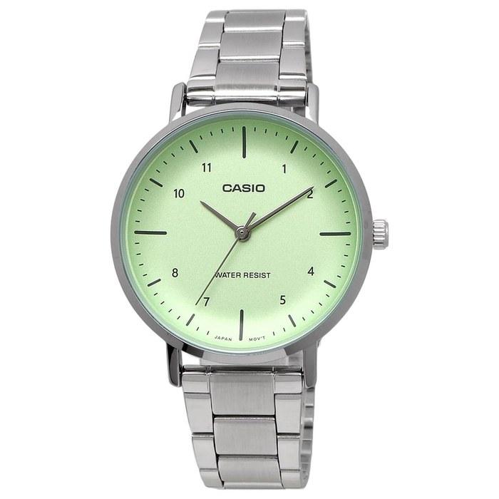 Casio LTP-VT03D-3B Women's Quartz Watch, Mint Green Metallic, Metal Band