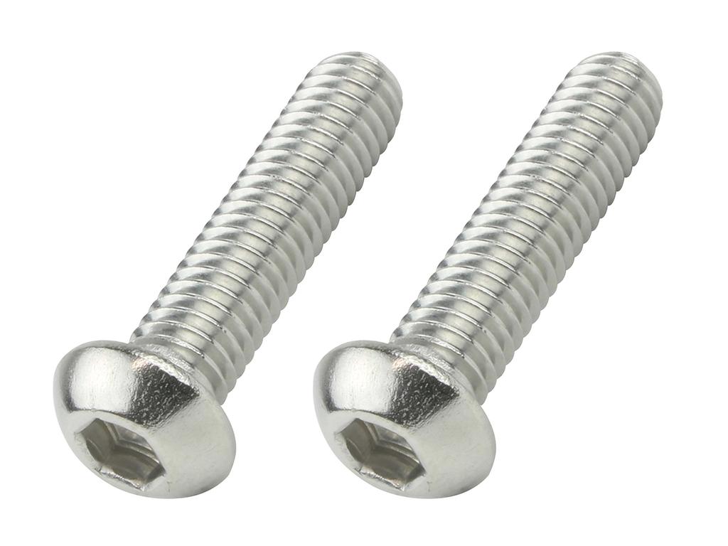 POSH M6X25 900625-B2 Motorcycle Accessories Button Cap Bolts, Stainless Steel, 2 Pieces