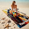 1PC Custom Name Abstract Horse Portrait Beach Towel Highly Absorbent And Sand-Resistant Towel for Swimming, Pool, Yoga, And Travel Lightweight