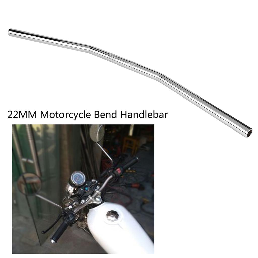 78Inch 22MM Motorcycle Retro Bend Handlebar Handle Bar Silver