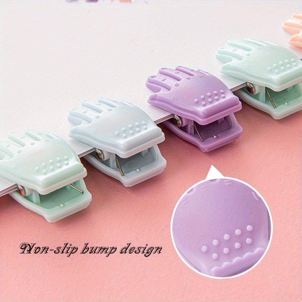 1pc Macaroon Mini Palm Shaped Clip, Portable Cartoon Style Storage Clamp, Cute & Efficient Document Grip, Plastic Ticket Holder For Home & Office Use