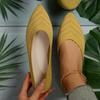 Dámské ploché boty se špičatou špičkou Jednobarevné Pletené slip-on boty Ležérní Prodyšné ploché boty Dámské ploché mokasíny Pohodlné dámské boty
