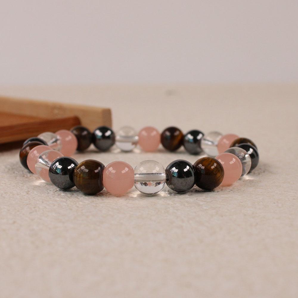 Purple Amethyst Rose Quartz White Howlite Beaded Bracelet Sweet Fashion Jewelry For Women Daily Wear Gift