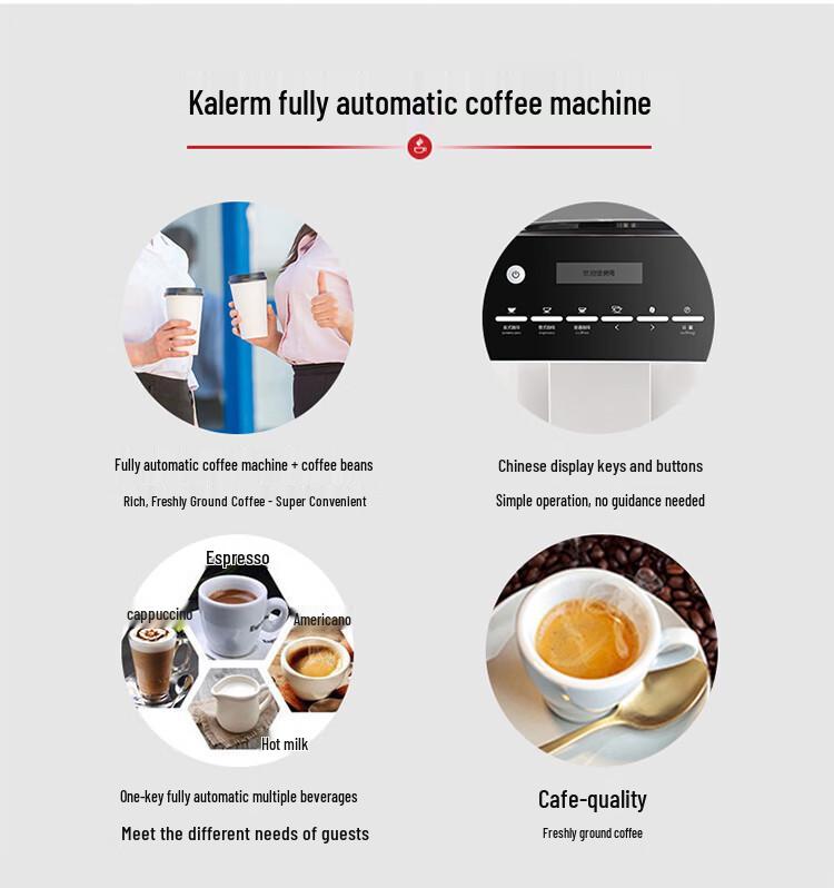 Kalamai 1604 Fully Automatic Italian Coffee Machine, Compact & Portable for Office