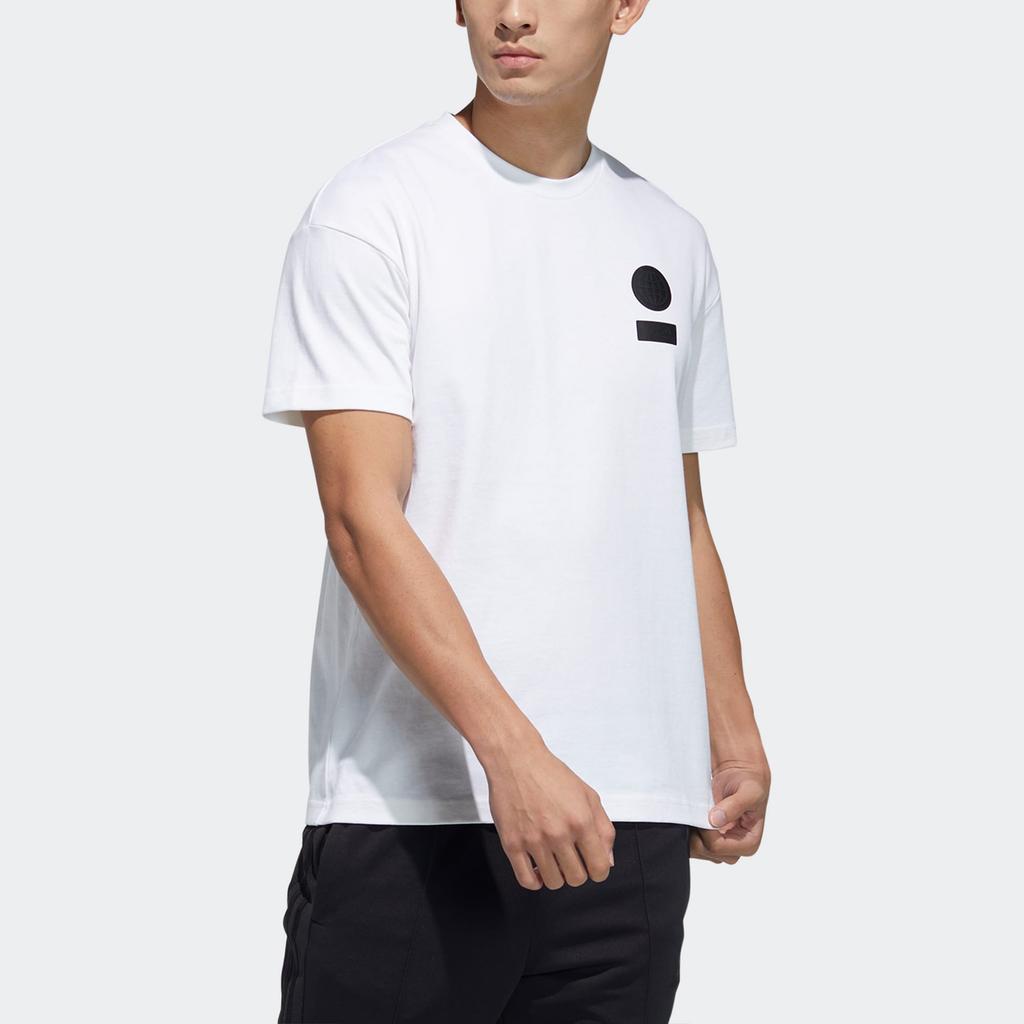 adidas T Shirts Men's White Crew Neck Moderate Straight Fit GP0855