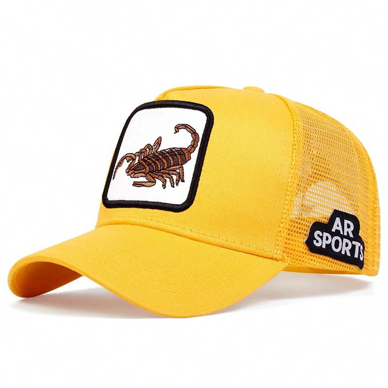 Unisex Scorpion Embroidery Baseball Net Caps Spring Summer Outdoor Adjustable Casual Hats Dad Hat Sunscreen Hat