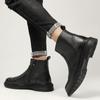 Side Zipper Men High Top Casual Shoes Luxury Chelsea Boots Genuine Leather Men's Ankle Boots High Grade Winter Plush Snow Boots