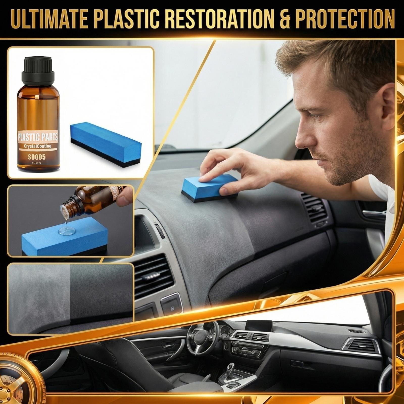 

30ml Car Plastic , Crystal Plating, Aging Restoration Agent, Car Scratch Polish, Light Scratches, Car Paint, Tires One Size