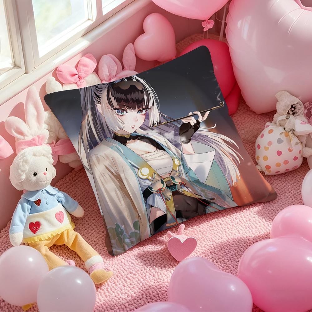 Виртуальный ведущий Juufuutei Raden Наволочка с принтом узора Подушка для гостиной Диванная наволочка и Декор спальни 12x12Inch