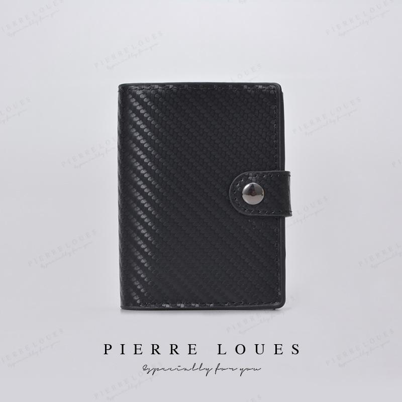 Card bag buckle automatic elastic card cover access control protective cover plaid aluminum box 20% off change bag trend card bag