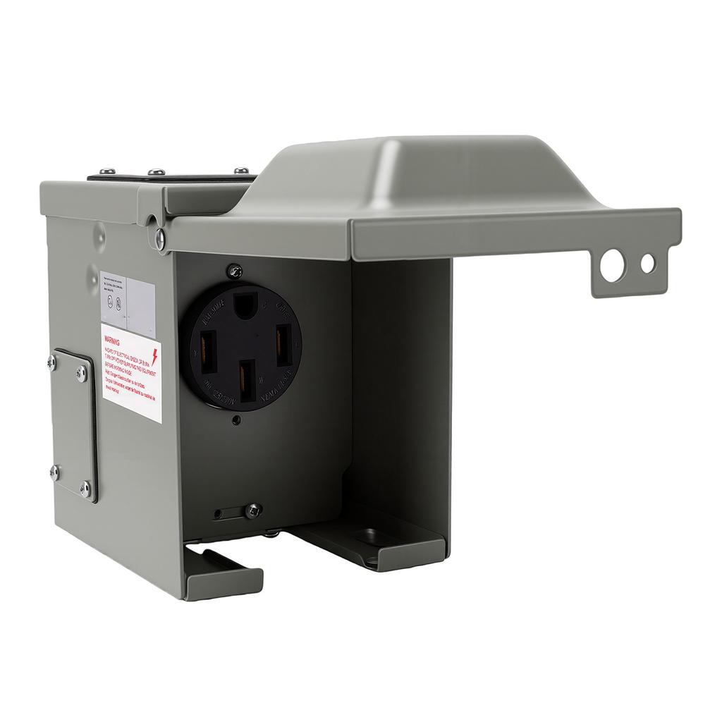 RV Power Outlet Box 50 Amp Enclosed Lockable Weatherproof Outdoor RV Electrical Outlet Panel Iron Shell Type Female Plug