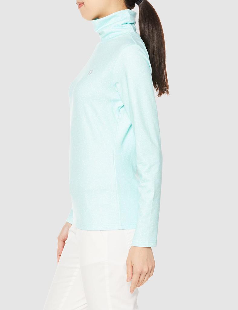 FootJoy Women's Splatter Print Long Sleeve Turtleneck Shirt, Azure Blue, Size S (FJW-F22-S05)