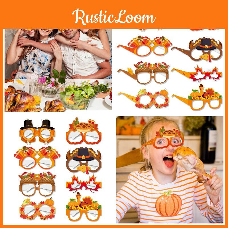 Thanksgiving Party Accessories Autumn Maple Leaf Paper Glasses Characters)