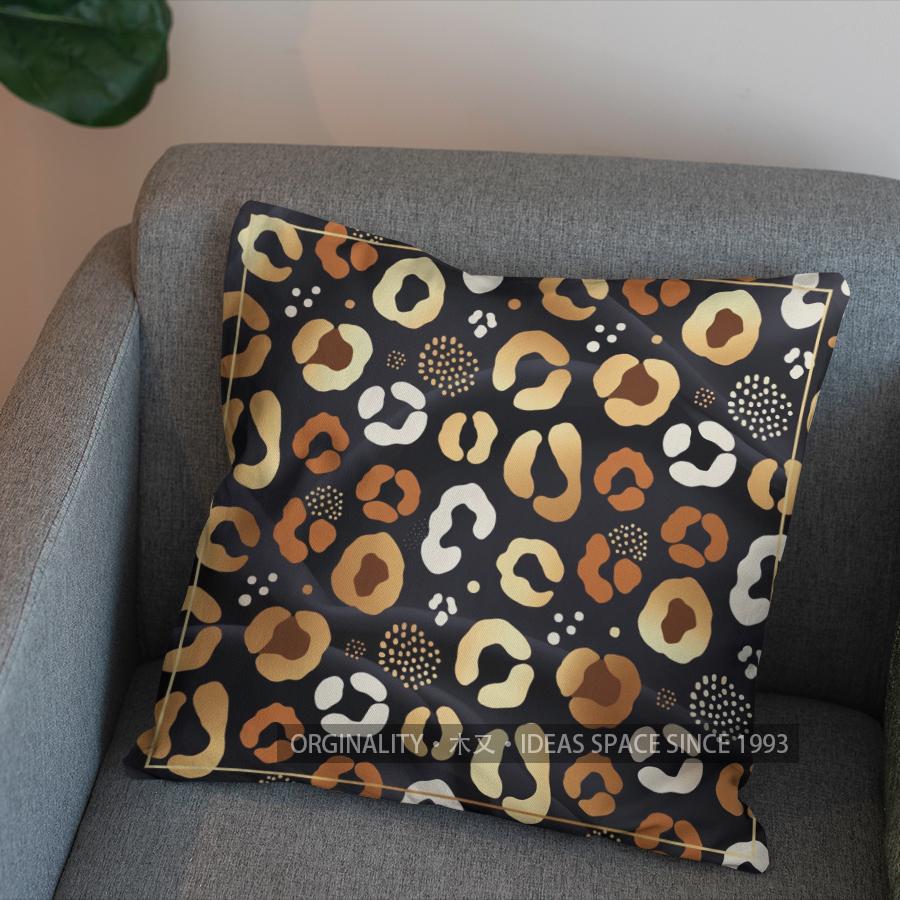 2D Geometric Tiger-Print Throw Pillow For Home Pattern Cushion Cover Suitable For Sofa Bedroom Car Pillow Cover