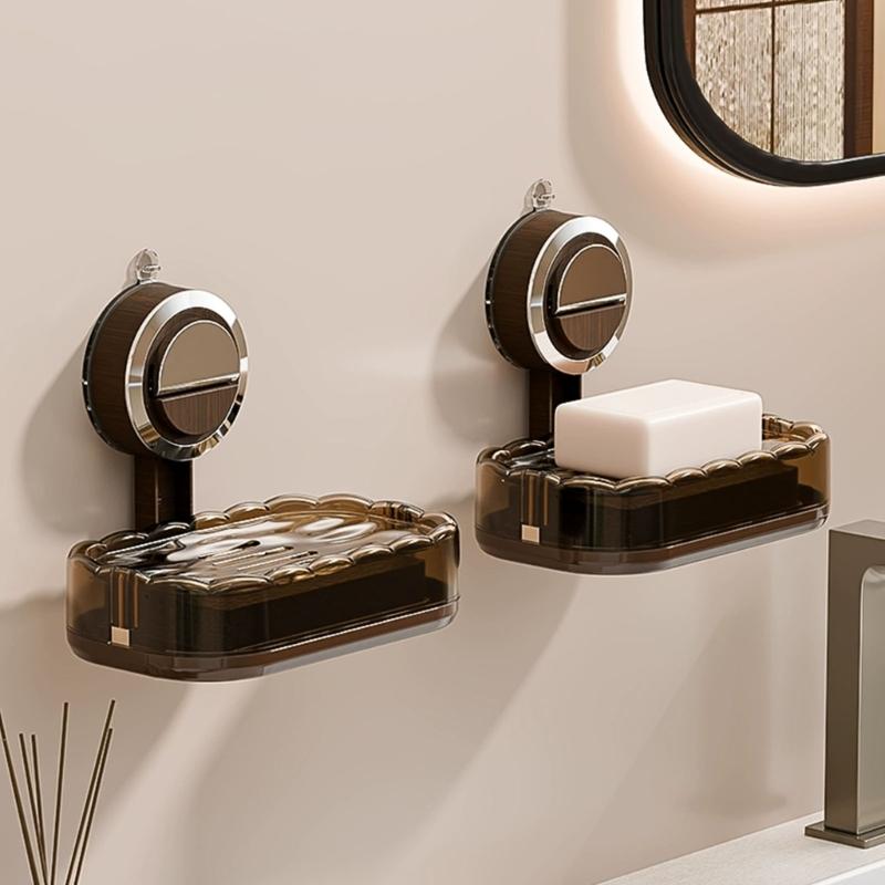 Elegante Portasapone con Ventosa Design Drenaggio Acqua Organizzatori Bagno Salvaspazio Scaffale in Plastica