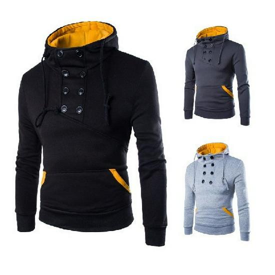 Men's Brushed Slim Fit Hooded Sweatshirt & Pullover Set