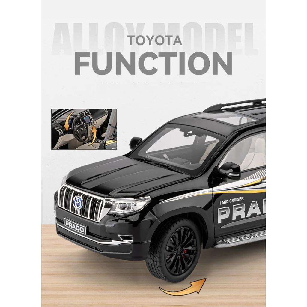 1/18 Toyota Prado Land Cruiser SUV Alloy Model Car Toy Diecasts Casting Sound and Light Car Toys for Children Vehicle