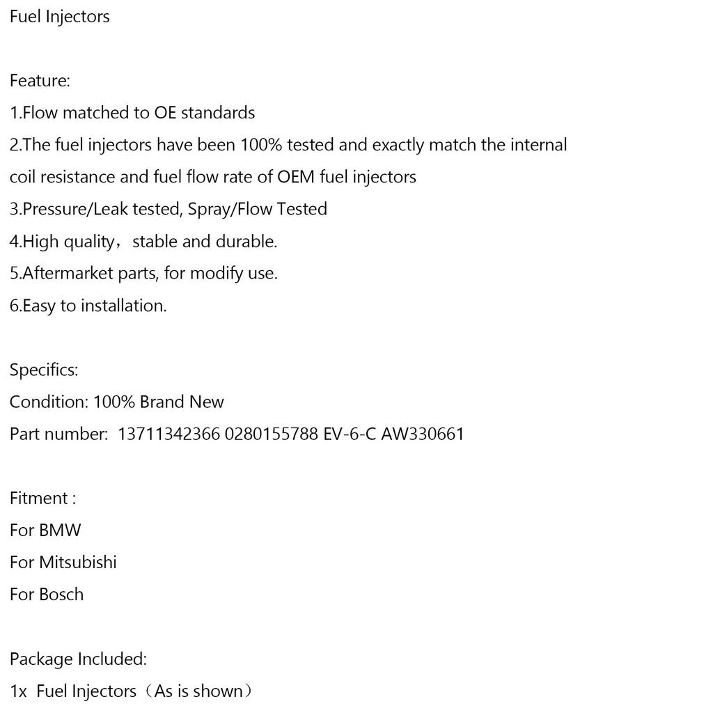 Fuel Injectors 0280155788 For BMW Motorcycles R 1100 1150 1200 Mitsubishi