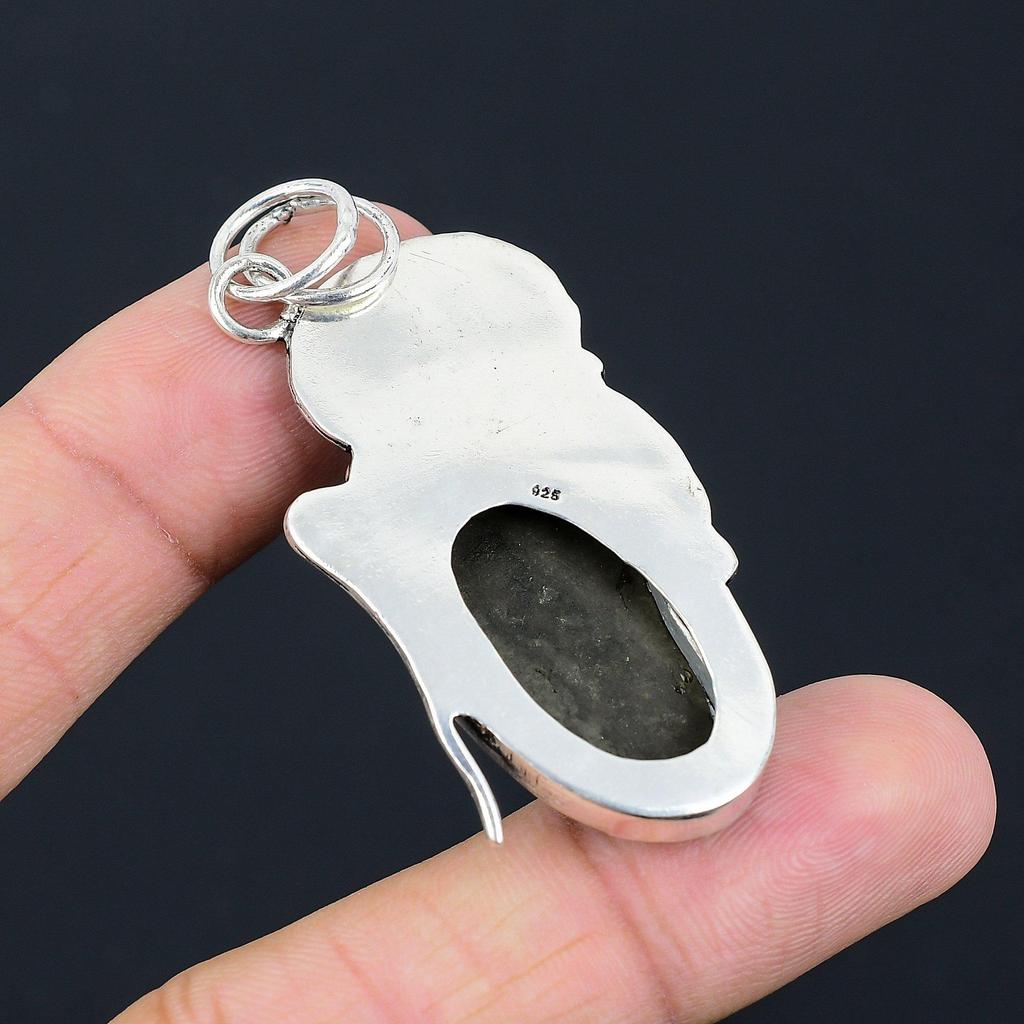 Birthday Gift For Her Natural Pyrite Gemstone Pendant 925 Sterling Silver