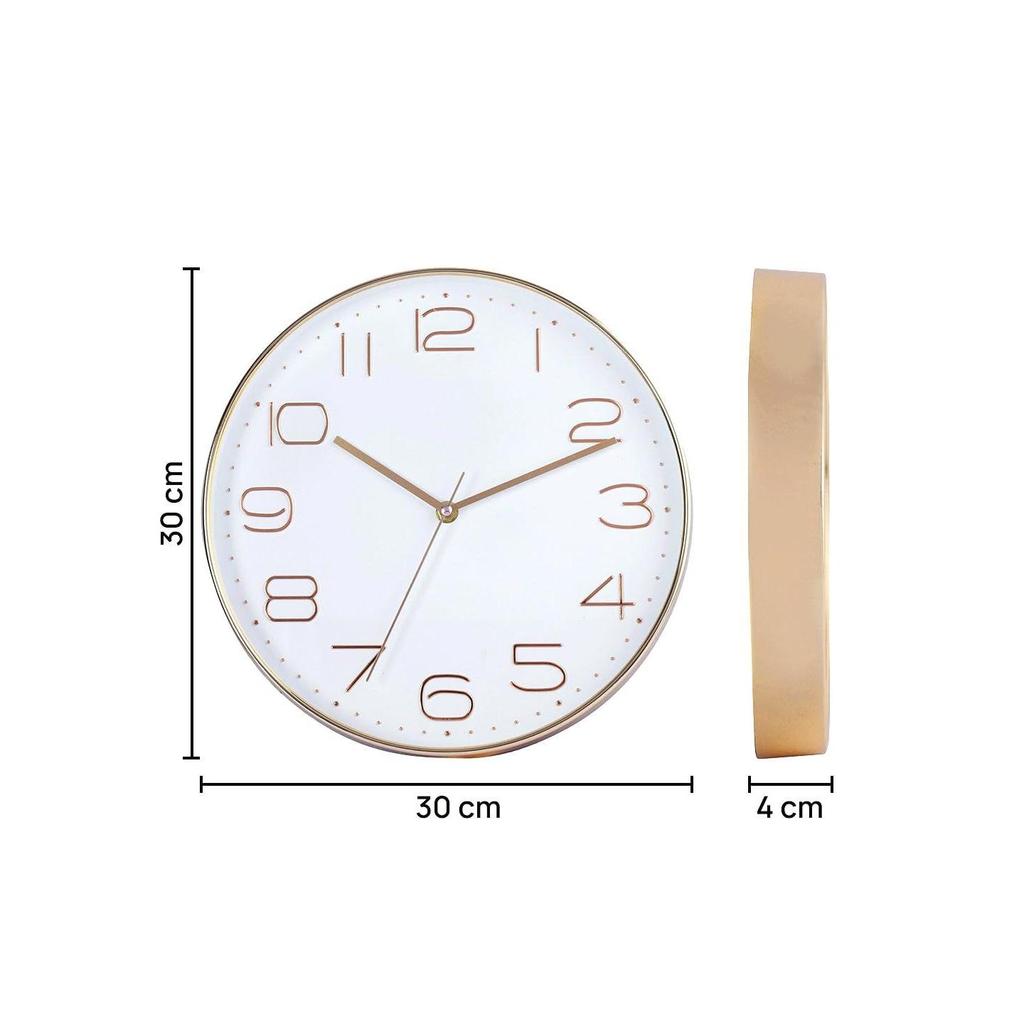 Luksuriøs finish moderne veggklokke med stille ikke-tikkende kvarts sveipebevegelse – 1 stk|12 tommer|Dekorativ klokke for hjem, kontor,