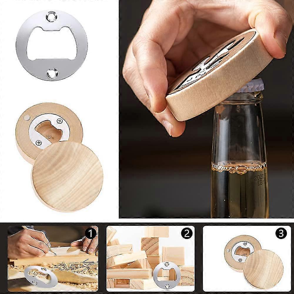 15 Sets Stainless Steel Bottle Opener Inserts Hardware, Metal Insert Parts Kit
