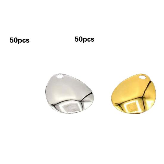 50Pcs Spinner Blades Bright Color Easy Spin Smooth Finish Wide Applications Anti-rust Fishing Attractor Compact Fishing Spoon Spinner