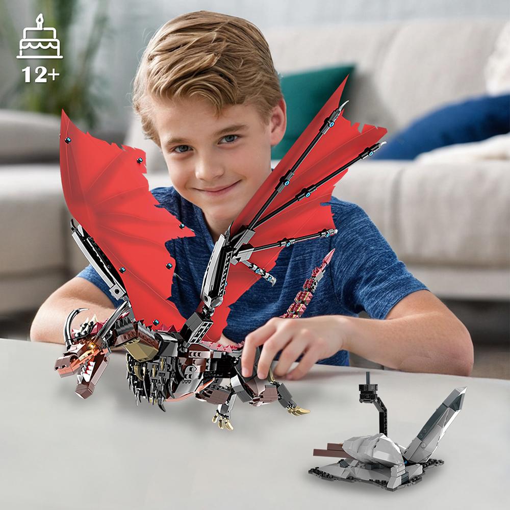 Non-Toxic 1018Pcs Classic Movie Toys Fire Dragon Building Block Sets Animals Models Figurine For Kids Toys Gift Set Oranment