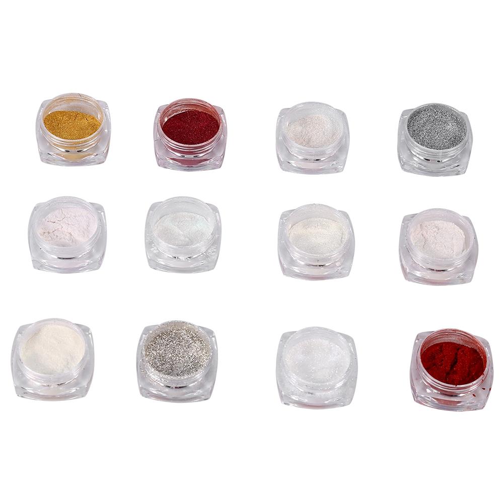 

8 г/Флакон Глиттер для нейл-арта Пудра Магическое зеркало Хромированная Мерцающая Пыль С Кистью 12 Цветов 1 2 3 4 5 6 7 8 9 10 11 12 13