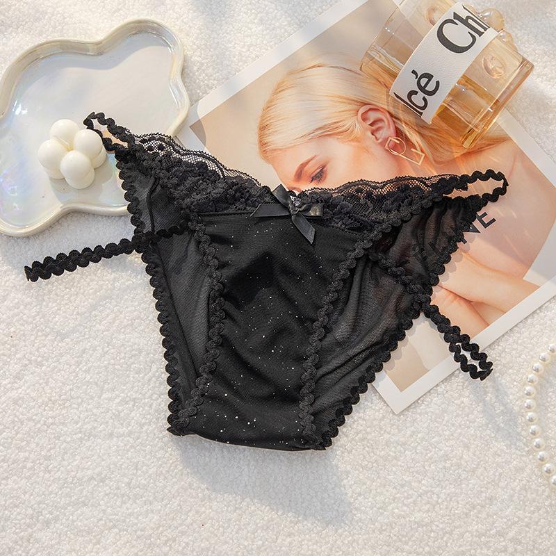 Lady Summer Ultra Thin Pure Desire Sexy Lace Thin Belt Without Trace Low Waist Triangle Briefs