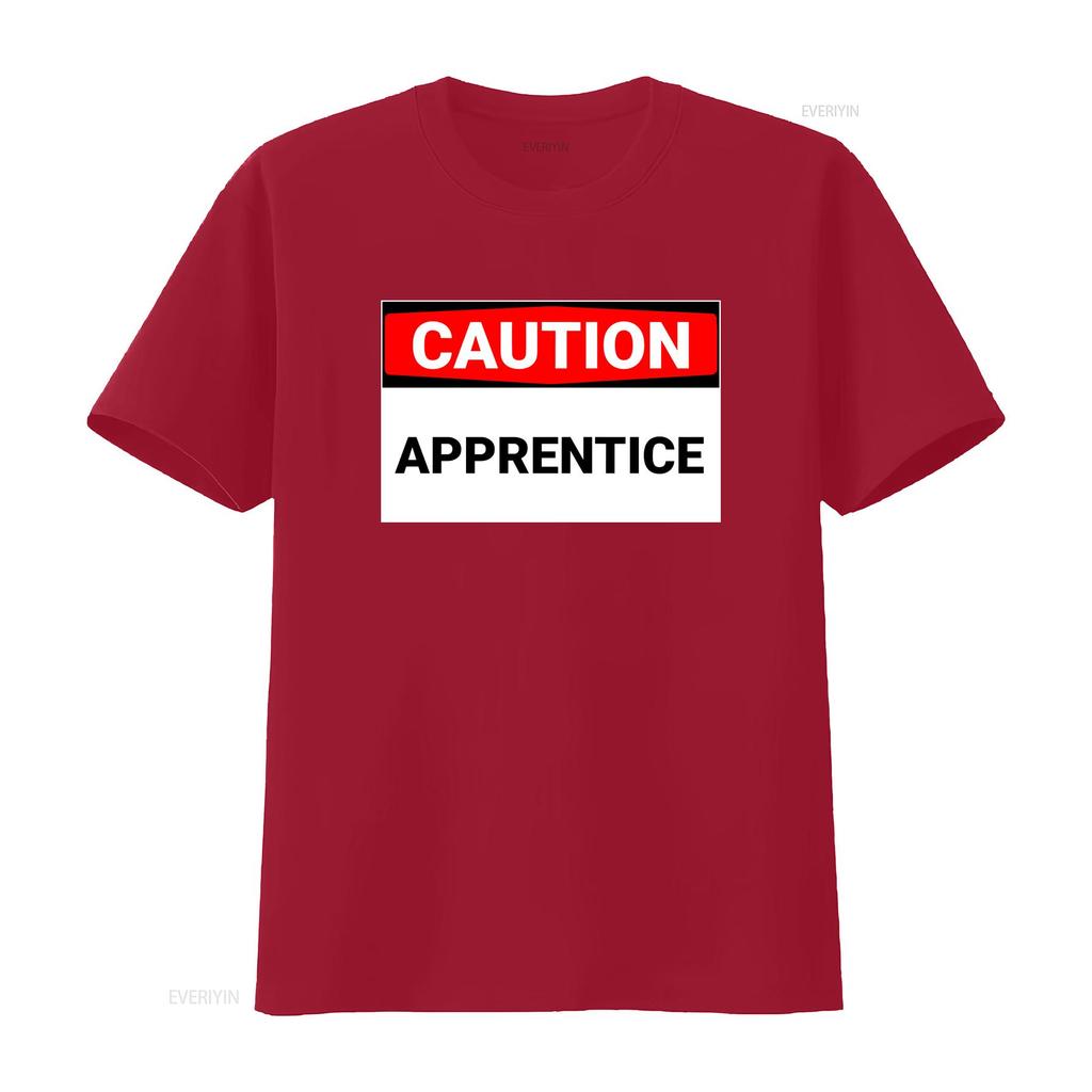 Caution Apprentice Funny Humorous Active T Shirt vintage Washed Top For Everyday Wear Soft Stretched Comfortable Unisex homme