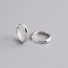 WANTME Pendientes de Aro Huggies Minimalistas Mate Góticos Unisex de Plata 925 para Mujeres Hombres Joyería de Hebilla para Oreja Piercing