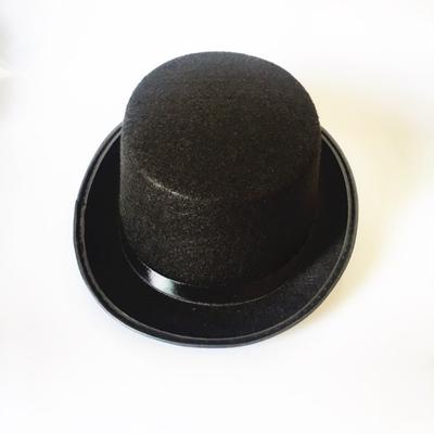 Kostuumaccessoire Zwarte Hoge Hoed Mode Opvouwbaar Elegant Jazz Hoed Donkere Stof Goochelaarshoed Feest Opvouwbaar Donker