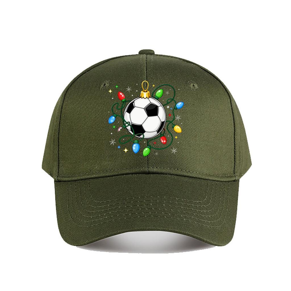 Festive Soccer OrnaUnisext Holiday Grap Baseball Cap Fashion Outdoor Sports Sunhat Unisex Snapback Cap Womens