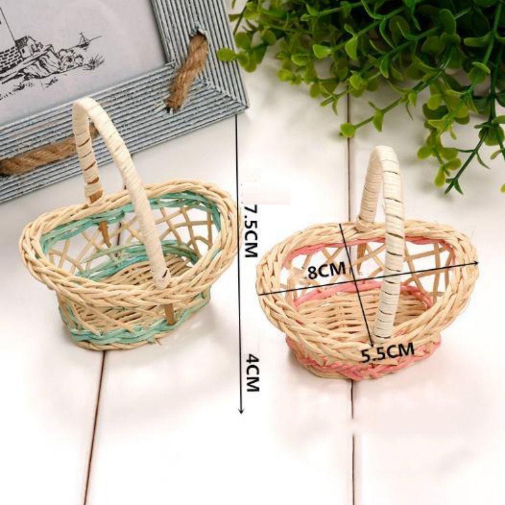 Beautiful Hand Made Flower Storage Basket Imitation Rattan Woven 2 Colors Wicker Flower Basket 8*5.5cm Storage Baskets