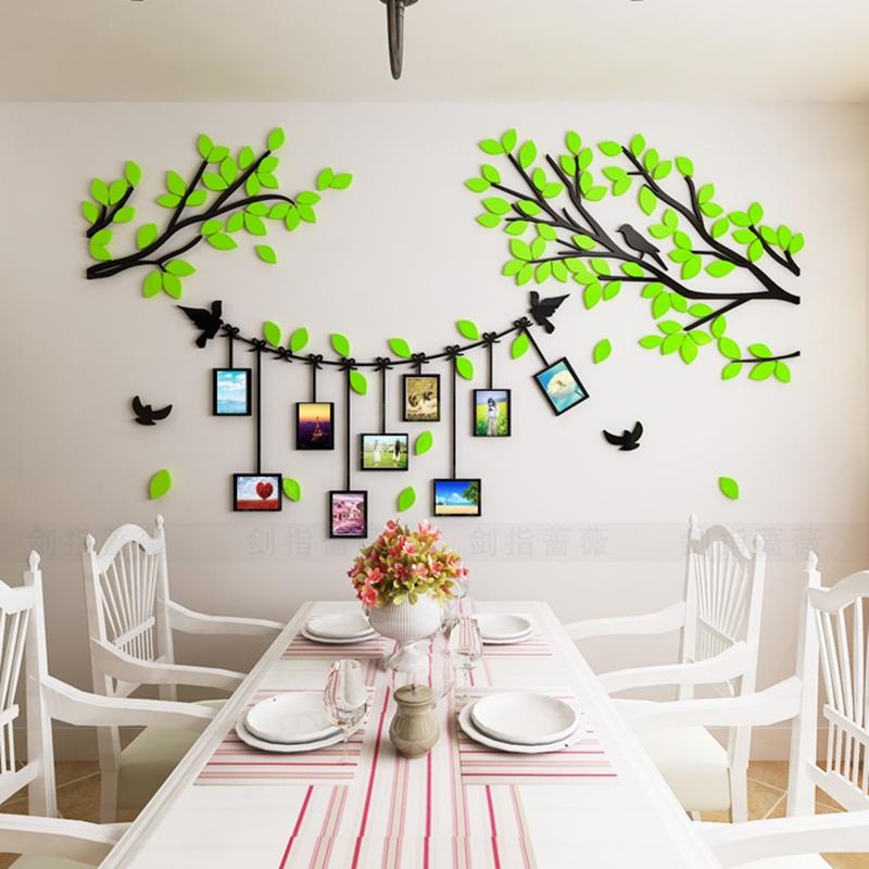 Family Photo Tree 3D DIY Acrylic Wall Stickers Home Decor Photo Frame Tree Wall Decals Poster Art Mural for Living Room Bedroom