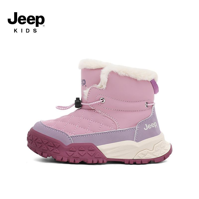 

Jeep Kids High-Top Winter Sports Shoes 2025, Fleece-Lined & Non-Slip, Girls Outdoor Thick Cotton Shoes 27