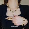 Retro Rhinestone Floral Necklace Set - Elegant European & American Style