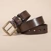 Retro Copper Buckle Handmade First Layer Cowhide Belt Men's Belt Leather Casual Pants Belt