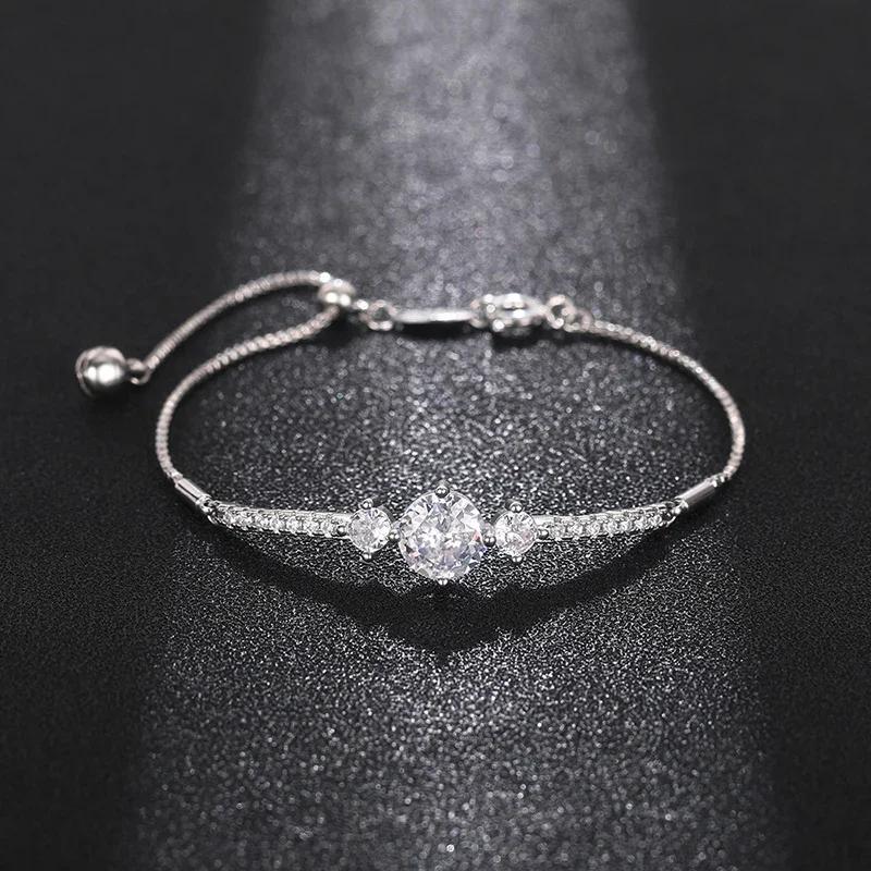 Huitan Fashion Luxury Bracelets for Women Wedding Ceremony Accessories with Brilliant Cubic Zirconia Gorgeous Jewelry for Female