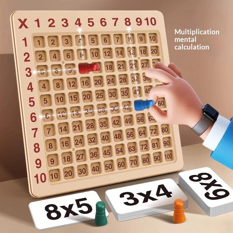 Juego de Mesa de Multiplicación 99 Sin Olor de Madera Juguete Educativo Montessori para Niños Práctica de Conteo Ayuda para el Aprendizaje Preescolar