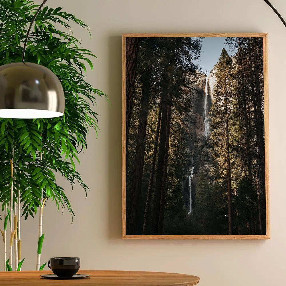 1pc Dark Green Forest Foggy Mountain Landscape Nature Scenery HD Posters Home Room Bar Cafe Decor Art Wall Painting Picture